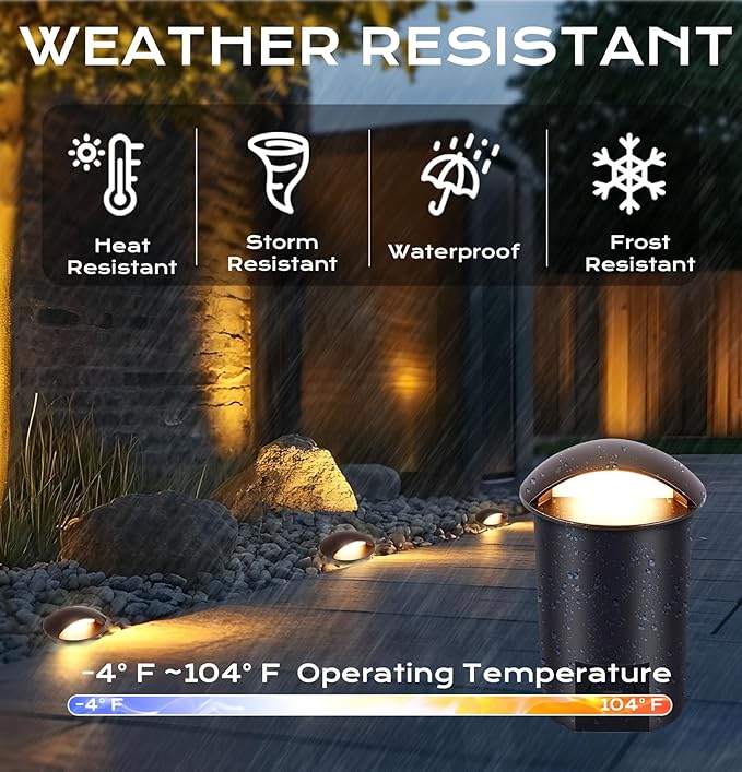 CLOUDY BAY [6 Pack] 5W Well Lights Low Voltage Landscape Lighting12V-24V Waterproof Outdoor Side-lit Light2700-5000K 5CCT In Ground Lights for Fence Pathway Deck IP67 RatingBronze