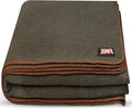 Ever Ready First Aid Military Wool Blanket - 95% Wool Washable Perfect for Outdoors Picnics Travel Car &amp Bushcraft Emergency Blanket 96 x 96 6.65 lbs. - Olive Drab Green - Queen Size