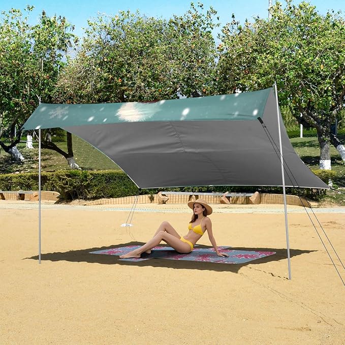 Christmas Snowman SnowflakeCamping Sun Shelters 9.2 x 10.5 FT Beach Canopy Tent Sun Shade with Carrying Bag for Camping Trips Fishing Backyard Fun or Picnics 21341853