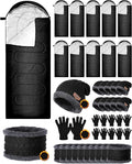 40 Pcs Bulk Sleeping Bags Adult for Homeless Sleeping Bags Cold Weather Waterproof with Winter Hats Gloves Scarves and Mittens for Camping Emergency Use