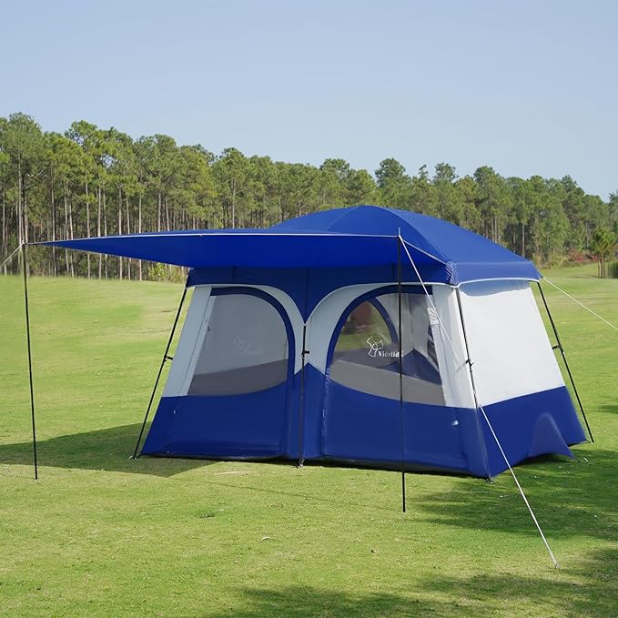 Vidalido Tents3-4 Person Camping Tent with Extended VestibuleWeather Resistant Family Tents with Breathable Mesh WindowsEasy Install Waterproof Outdoor Tent for Backpacking and Camping Hiking