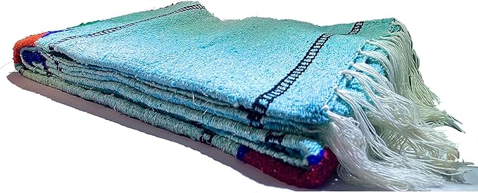 Serape Mexican Blanket Yoga Mat Camping Blanket Beach Blanket Picnic Blanket Handmade Woven Throw Blanket Home Decor Car Blanket (Fish) (Ice)