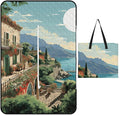Zipper Mediterranean Summer Style Picnic Mat Suitable for Travel Camping Park Or Home Use