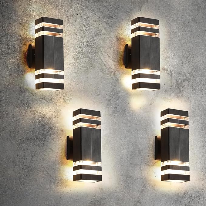 6 Pack Outdoor Lights 14W IP65 3000K 1100LM Warm White Porch Lights Aluminum for House Porch Patio Garage