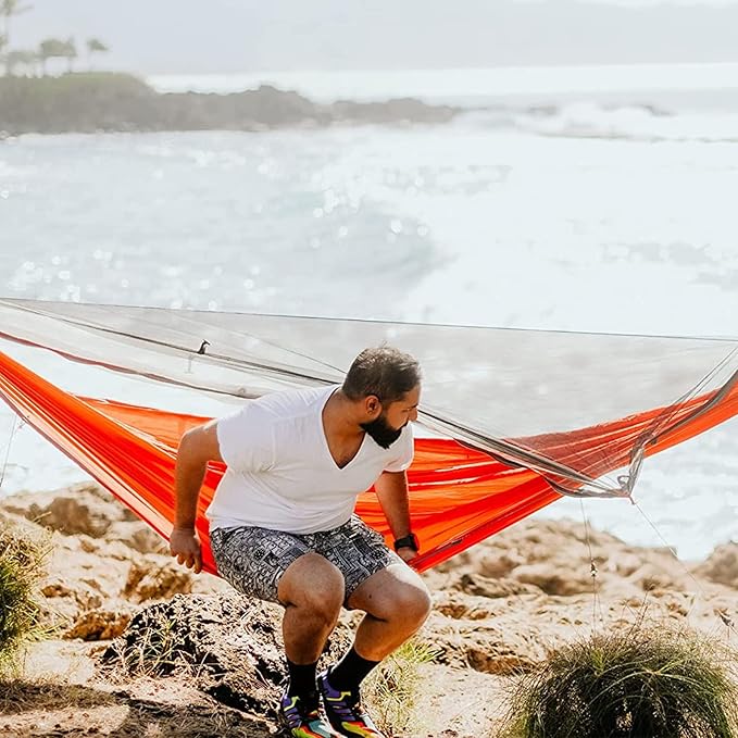 KAMMOK Mantis Ultra Light Hammock All Seasons Mosquito Net Storage Bag Camping Outdoor Activities - Ember Orange