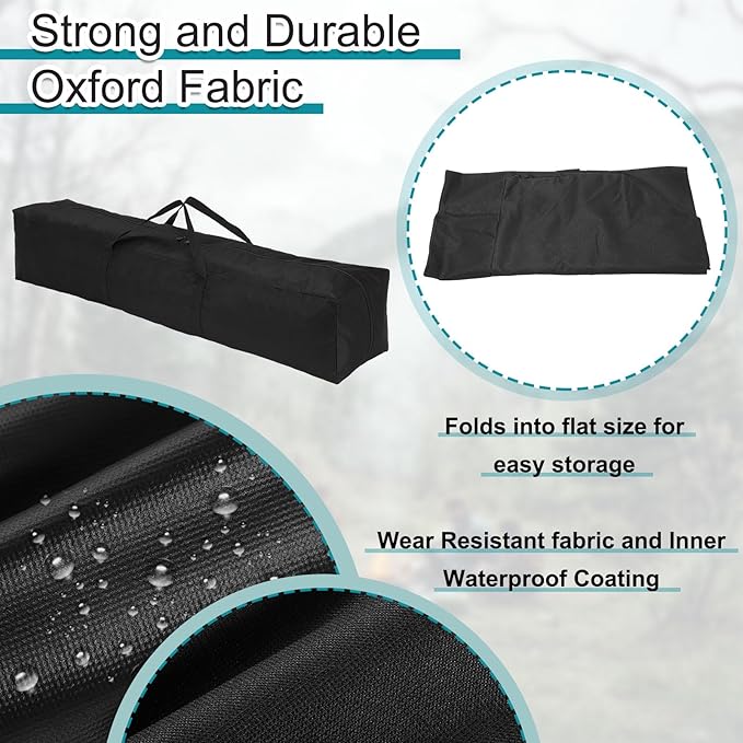 HARFINGTON 2pcs Camping Chair Replacement Bag 43.3 x 7.9 Folding Chair Carry Bag Oxford Cloth Storage Tent Bag with Handle Strap for Travel Outdoor Camping Sports Black