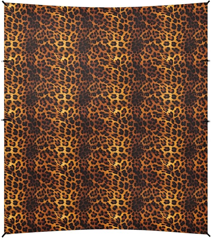 ALAZA Brown Leopard Cheetah Print Beach Tent Sun Shelter UPF50+ Protection Beach Shade Canopy w/ 4 Sandbags for Outdoor Camping Fishing Backyard Fun Picnic 10x9 ft