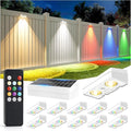 Fence Lights Solar Powered with Remote 9 Fixed Colors ＆ Color Changing White Fence Lights Waterproof IP65 Dusk-to-Dawn LED Deck Lighting for Patio Railing Pool Porch Backyard 12 Pack