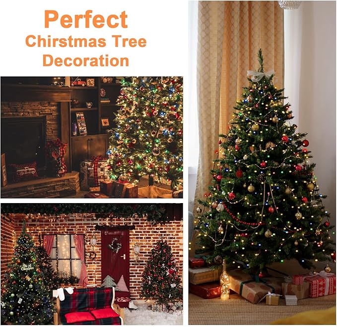 BOLWEO Christmas Tree Lights 400LED 16 Lines Christmas Lights for Tree 8 Modes for 6ft-7ft Christmas Tree UL Certified Indoor Outdoor Christmas Decorations 16 * 6.6ft Drops Multi-Colored