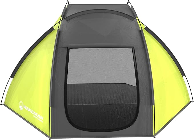 Beach Tent Sun Shelter for Shade with UV Protection Water and Wind Resistant Easy Set Up and Carry Bag by Wakeman Outdoors (Yellow)