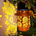 Sunflower Solar Lanterns Outdoor Waterproof Garden Decor Birthday Gifts for Women Mom GrandmaMetal Hanging Solar Lights Outside Decorative for Yard Patio Backyard Pathway Porch