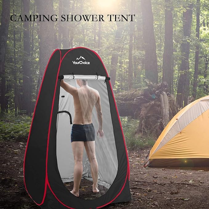 Your Choice Pop Up Privacy Shower Tent 3.9 x 3.9 x 6.2FT Portable Camping Changing Room Instant Setup Outdoor Shelter with Silver Coating Vent Window &amp Carry Bag for Beach Hiking &amp RV | Po