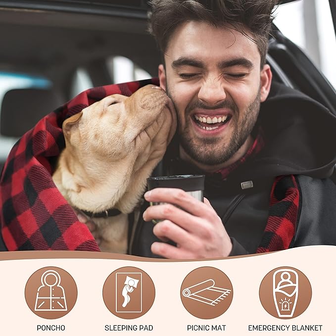 Tirrinia Waterproof Outdoor Blanket with Sherpa Lining Windproof Triple Layers Warm Comfy Foldable for Camping Stadium Beach Picnic Grass Concerts Car Dog 51''X 59'' &amp 59''X 80''