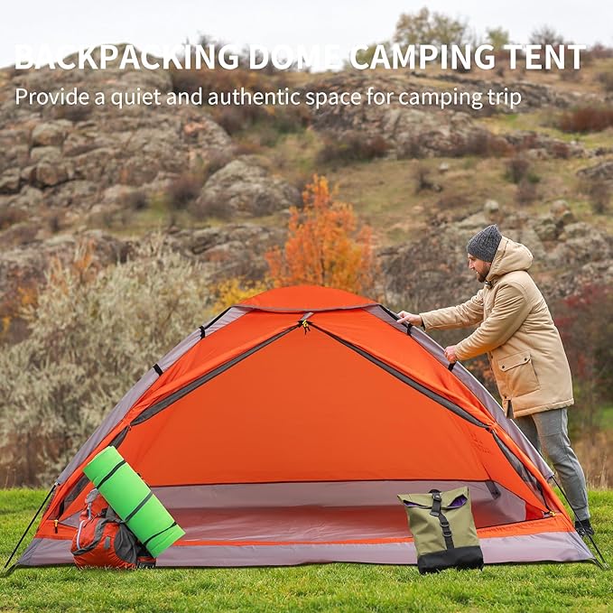 1/2/4/5/6 Person Dome Tents for Camping Lightweight Portable Backpacking Tent Small Easy Set Up Outdoor Waterproof Camping Hiking Tent for Adults