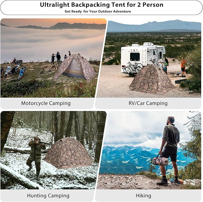 GEERTOP Ultralight 2 Person Backpacking Tent 4 Season Waterproof Camping Tent Double Layer Cold Weather Easy Set Up Tents for Family Camp Hiking Hunting Outdoor Mountaineering Travel