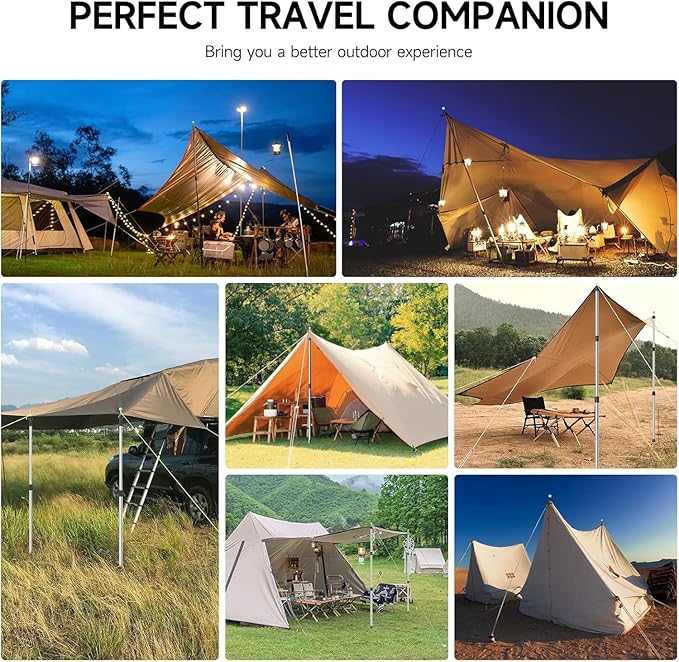 SANLIKE Stainless Steel Telescoping Tarp Poles 34-86.6 Heavy Duty Waterproof 22mm Thick 2.97 lbs for Canopy Awning Sun Shelter Backpacking Hiking Camping