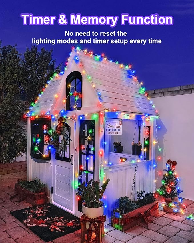 355FT Multicolor Christmas Lights Outdoor900 LED Extra Long String Lights Waterproof Timer &amp Memory 8 Modes Dimmable Plug in Fairy Lights for Tree Patry Holiday Indoor Decorations