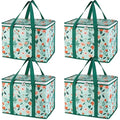 Bodaon 4-Pack Cooler Insulated Food Delivery Bag X-Large Bags for Grocery/Catering/Shopping Rideshare Delivery Bag Thermal Hot Pizza Large Cold and Frozen XL Tote Flower