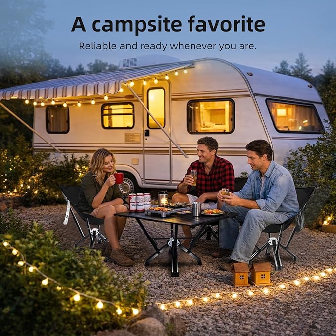 Folding Outdoor Table — Easy to Use Stable for Everyday Tasks Compact Roll-Up Design Portable Table for Camping Backyard &amp Simple Outdoor Use