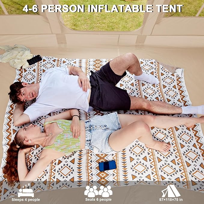 Inflatable Tents for CampingEasy Blow Up Tent with Hand Pump4 Seasons Waterproof Air Inflatable Camping Tent House for Family Weekend Camping