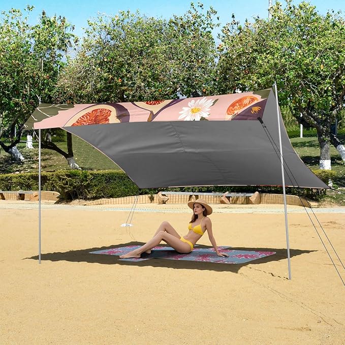 Beach Tent Sun Shelter Purple Fig Lightweight &amp Easy Setup Beach Shade Canopy for Camping Fishing