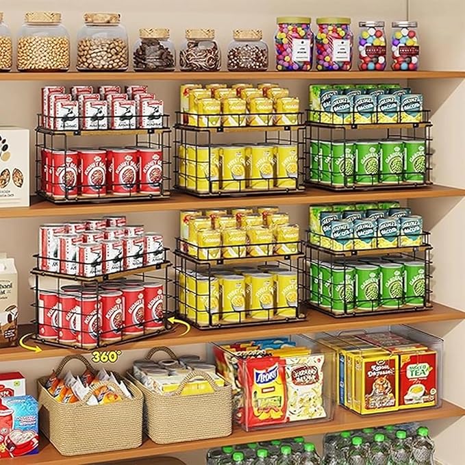 Strong 2 Step Turning Shelf with Open Design for Quick of Stored Goods Food Storage Room Organizing Rack