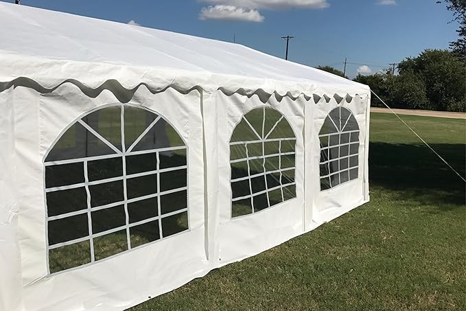 DELTA 20'x20' Budget PE Party Tent + (1) Long and (1) Short Bags Tents for Partiescarpas para FiestasHeavy Duty Upgraded Galvanized Wedding Tent Canopy Big Tents Carport Outdoor Event(B Model)