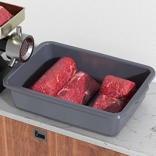 4-Pack 35 L Large Bus Bins Restaurant Commercial Dish Tub Gray