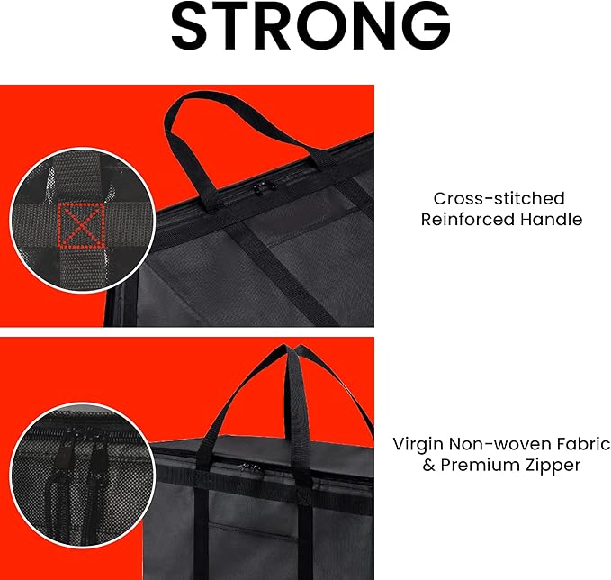 NZ home Insulated Bags for Food Delivery (2XL) Grocery Shopping Cooler Bag Pizza Delivery Hot &amp Cold Catering Tote Reusable Foldable &amp Heavy Duty (Black)