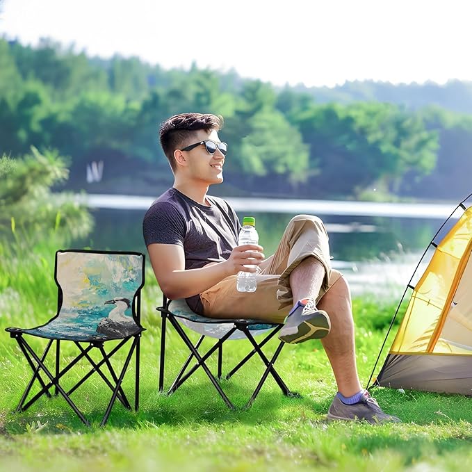 Vulture Portable Camping Chairs Folding Chair - Durable Oxford Fabric Lightweight Iron Frame Easy Fold Design - Ideal for Outdoor Activities Camping Fishing and Travel