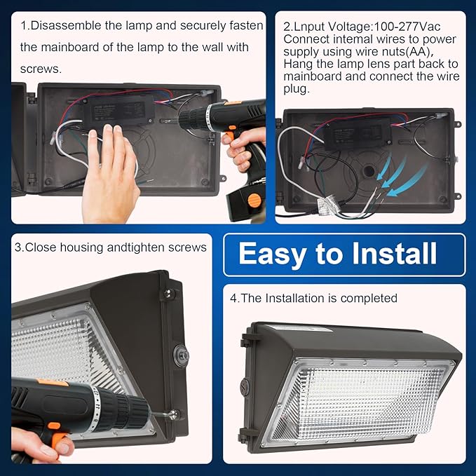120W LED Wall Pack Light with Dusk to Dawn Photocell18000LM 5000K DaylightAC100-277V Input800W HPS/HID Replacement WarehousesIndustrialBuilding PerimetersGarden GarageETL Listed