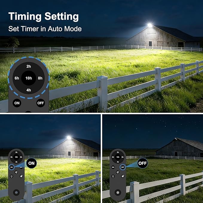 Kekeou 100W LED Flood Light with Photocell Sensor 14000LM Parking Lot Light 6500K Dusk to Dawn Barn Lights IP67 Waterproof Security Lights with Remote Control for Yard Garden