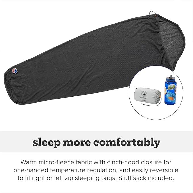 Big Agnes Alpha Direct Fleece Sleeping Bag Liner - Ultralight Backpacking Gear Lightweight Compact Breathable
