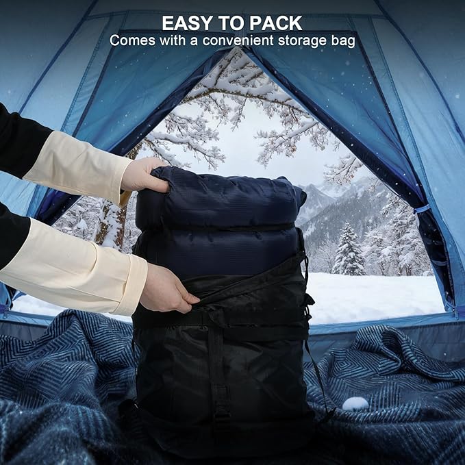 REDCAMP Flannel Sleeping Bag for Adults Comfortable Cotton Sleeping Bags for Camping with Detachable Hood Red/Grey/Blue/Black
