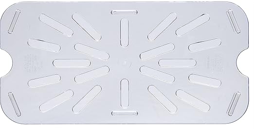 Carlisle FoodService Products 3069507 Plastic Drain Shelf for 1/4 Size Food Pan Clear 0.6 Inches (Pack of 6)