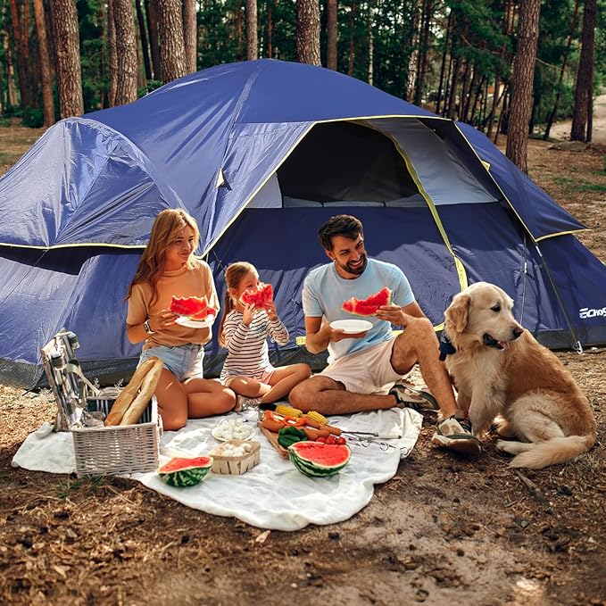 EchoSmile 10/12 Person Camping Tent Waterproof Windproof Tent with Rainfly Easy Set up for Outdoor Family Camping Party