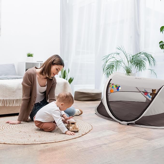 KidCo - Peapod Portable Foldable Mesh Toddler Travel Tent &amp Storage Bag Play Tent Ages 6 Months - 3 Years (Midnight)