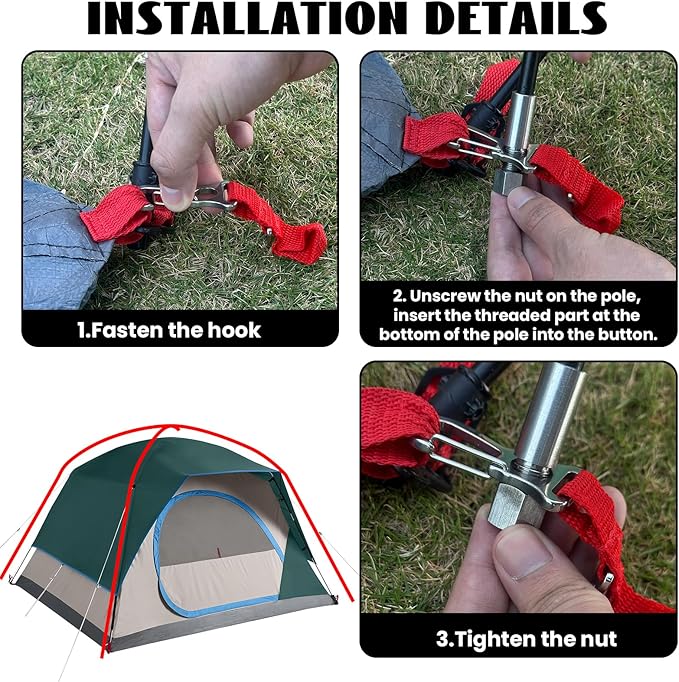 Tent Poles Replacement for Coleman Skydome 4 Person Camping Tent Camping Tent Accessories for Coleman Camping Tent Pre-Assembled Replacement Poles