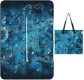 Zipper Blue Musical Notes Style Picnic Mat Suitable for Travel Camping Park Or Home Use