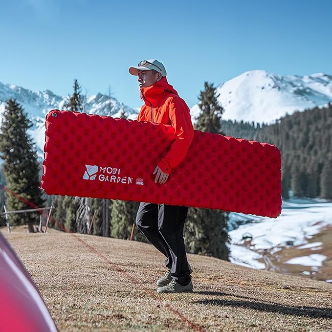 6.5 R-Value Camping Sleeping Pad for All Season Dual Layer Ultralight Air Mattress for Cold Weather Insulated Inflatable Sleeping Mat for BackpackingHikingOutdoor with Air Pump Sack