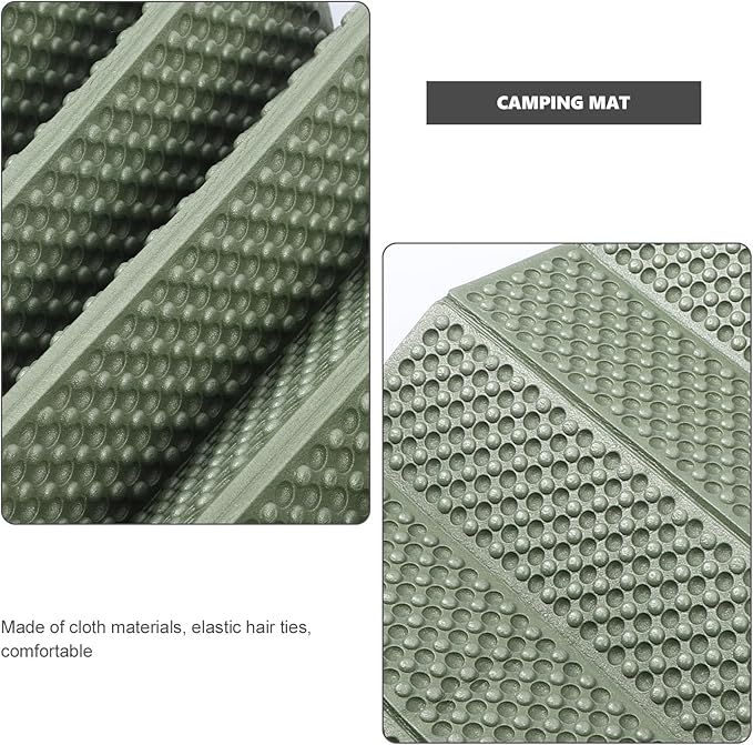 Camping Sleeping Pad Folding Outdoor Waterproof Foam Mat Green Aluminum Film Thickened Moisture-Proof Cushion for Hiking Picnic Camping