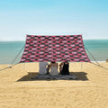 ALAZA Lips Red &amp Pink Beach Tent Sun Shelter UPF50+ Protection Beach Shade Canopy w/ 4 Sandbags for Outdoor Camping Fishing Backyard Fun Picnic 10x9 ft