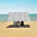 ALAZA Boho Stripe Tribal Beach Tent Sun Shelter UPF50+ Protection Beach Shade Canopy w/ 4 Sandbags for Outdoor Camping Fishing Backyard Fun Picnic 10x9 ft