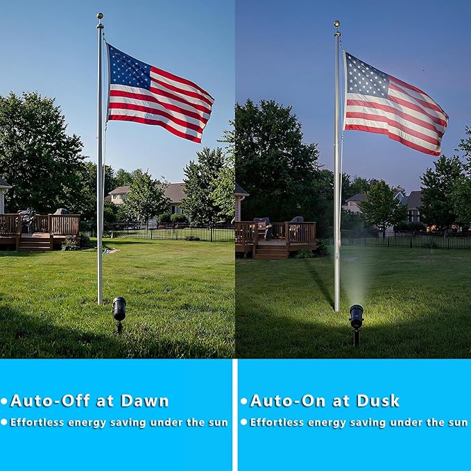 30W Ultra Bright Outdoor Spotlight 5000K Daylight LED Bullet Light with Dusk to Dawn Photocell Sensor 120V Plug in Landscape Spot Lights for Flag Pole Yard Garden Tree Statue (2 Pack)