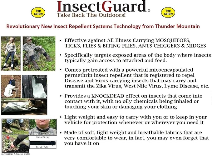 InsectGuard Permethrin Treated Mosquitoes Flies Ticks Insect Repellent BodyForge Authentic Mexican Falsa Yoga Blanket