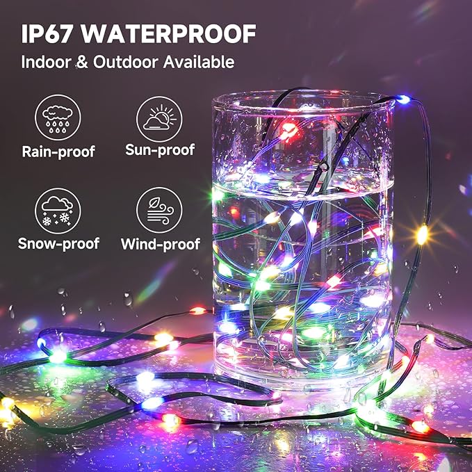 Mlambert 1500 LED Christmas Lights 492FT Outdoor Waterproof Dimmable Fairy Lights with Remote 8 Modes Indoor Lighting for Holiday Décor Multicolor