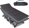 Camping Cot for Adults Folding Bed with Comfortable Cushion Tent Portable Sleeping Bed with Carry Bag for Camp Office Use Outdoor Traveling Supports 450 lbs