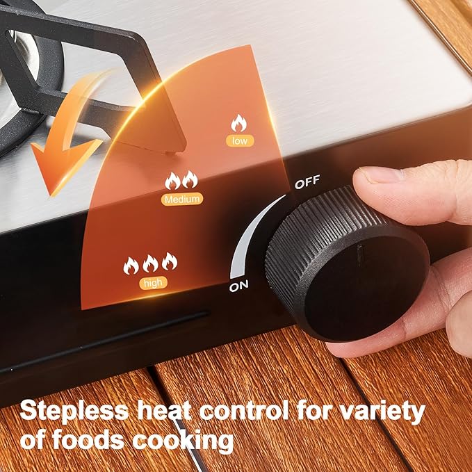 Odoland 7500BTU Camping Butane Stove with Compact Carry Case CSA Certified Portable Gas Stove for BackpackingPicnicOutdoor AdventuresBlack