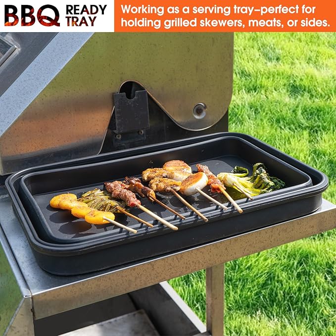 Silicone Collapsible Marinating Container with Lid for Meat 2.64Gal/10L Extra Large Collapsible BBQ Prep Tub Transparent Locking Lid XL Grill Prep Trays and Carry System BBQ Must-Have Black
