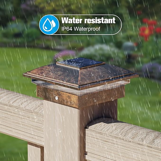 VOLISUN Solar Post Cap Light Outdoor 16packSolar Deck Fence - Post Lights Waterproof for 4x4 Wooden/4x4 Vinyl with Warm White/Cool White for Garden/Patio/Porch